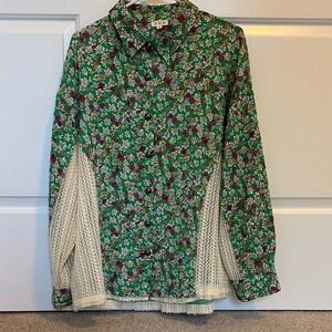 POL Vibrant Floral Green Shirt